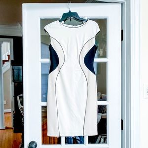 🪷Ann Taylor Cream & Black Dress🪷